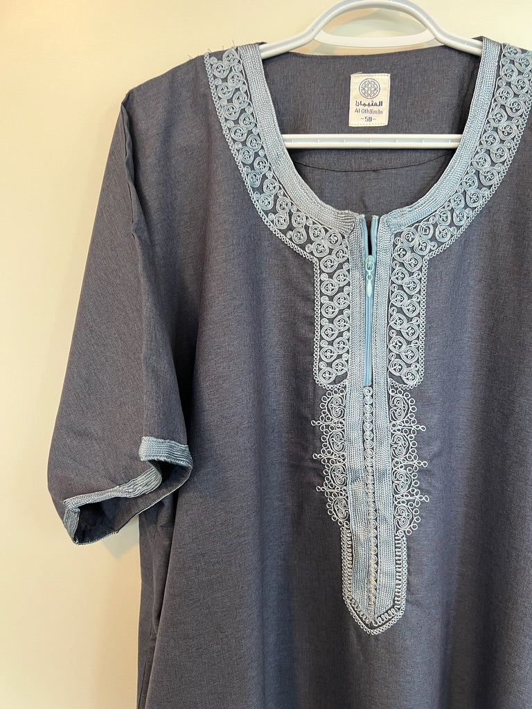 Moroccan Embroidered Thobe - Urban Zip – KZ Collections